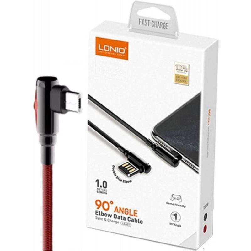 Ldnio 1.0M Lightning Charge & Sync Cable with 90?? Double Side Elbow - Fast Charging & Data Sync