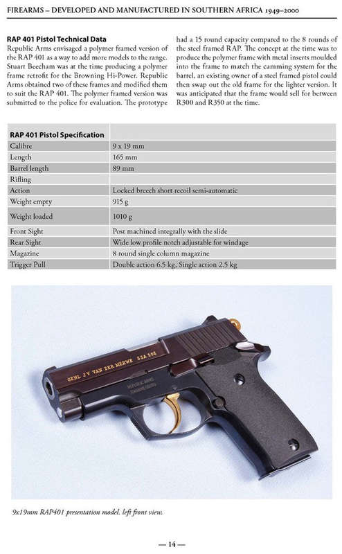 FIREARMS: Developed and Manufactured in Southern Africa 1949 - 2000