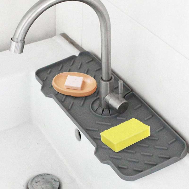 Silicone Faucet Drain Pad - Black - Fine Living