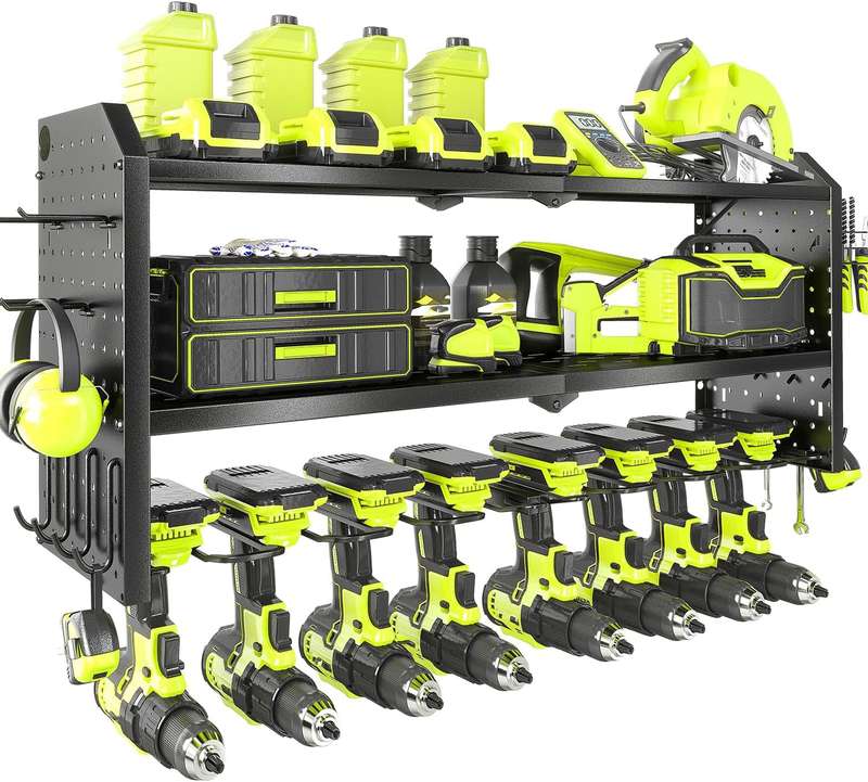 Eight Drill Holder Power Tool Organizer
