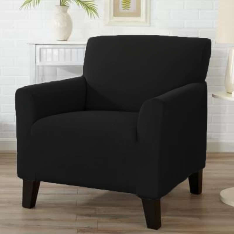 Fine Living Velvet Single Couch Cover - Black