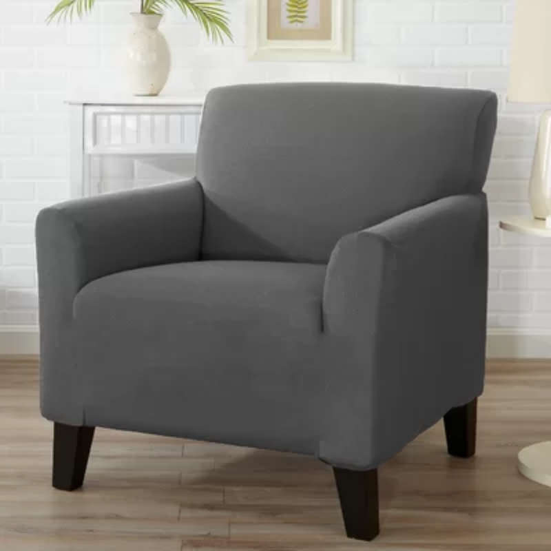 Fine Living Velvet Single Couch Cover - Dark Grey