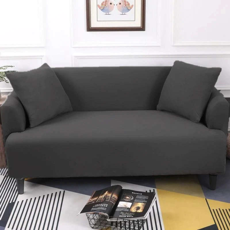 Fine Living Velvet 3Seater Couch Cover - Dark Grey