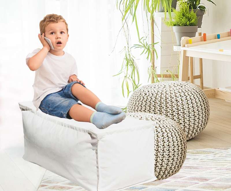 Island Chill Bean Bag - M - White - Fine Living