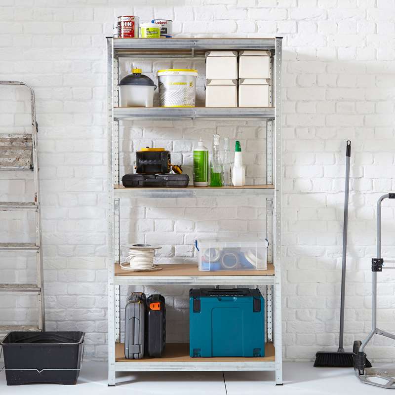 5 Tier Shelf - Galvanized Steel - 180 x 90 x 30 cm