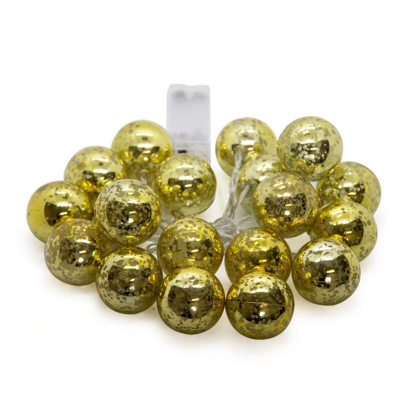 LED Fairy Lights - Gold Ball 20pc