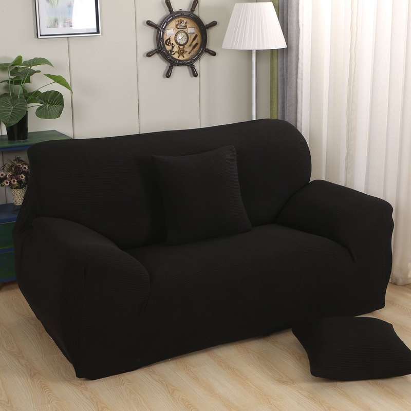 Fine Living Jacquard 3 Seater Couch Cover - Black