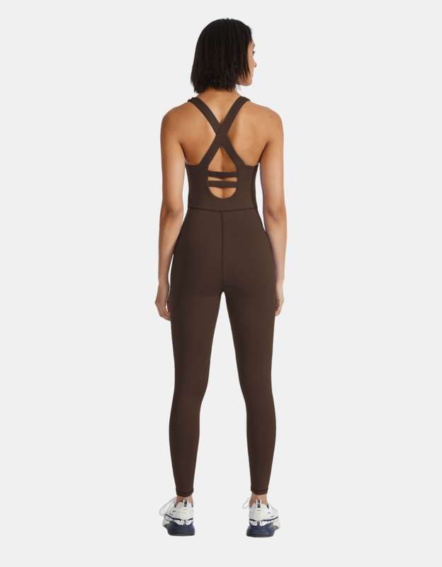 Activewear Jumpsuit for Ladies  Gym, Dance, Yoga, Pilates - Mocka Brown