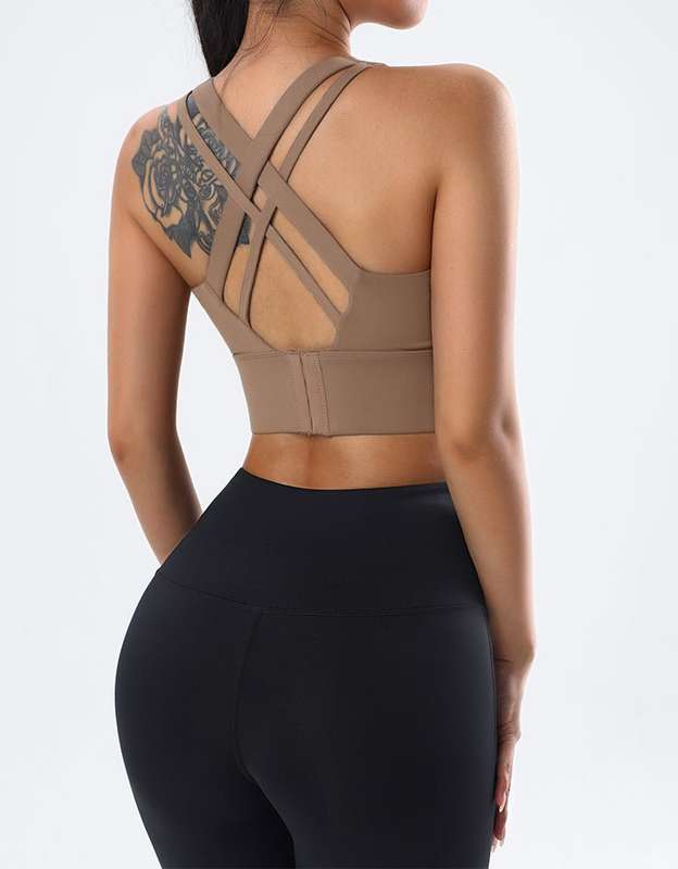 Fitness Sports Bra - High Impact  Coca Brown
