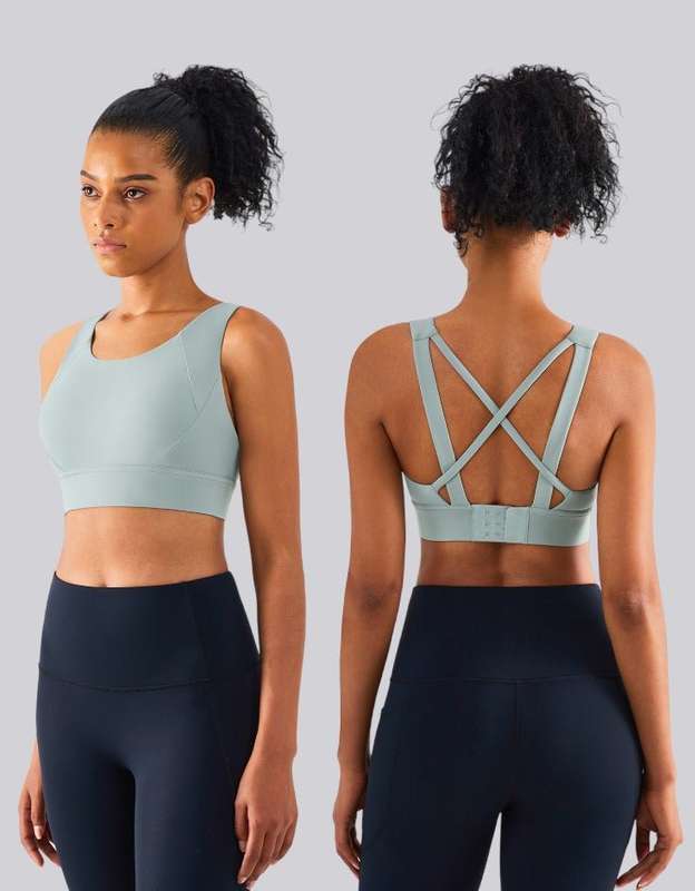 High Impact Sports Bra - Fixed Cups - Rhino Grey
