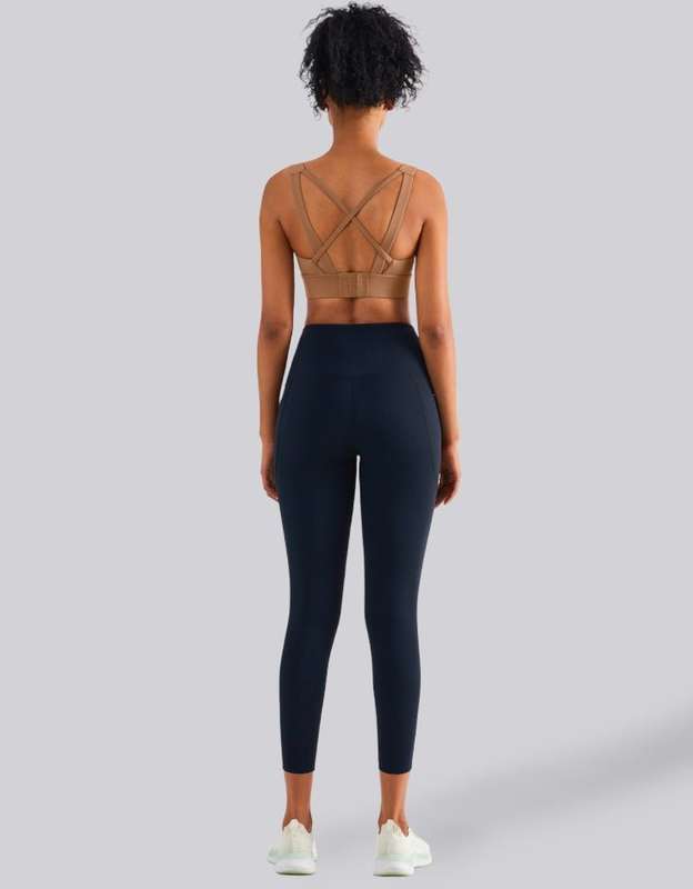 High Impact Sports Bra - Fixed Cups -  Zelensky Brown