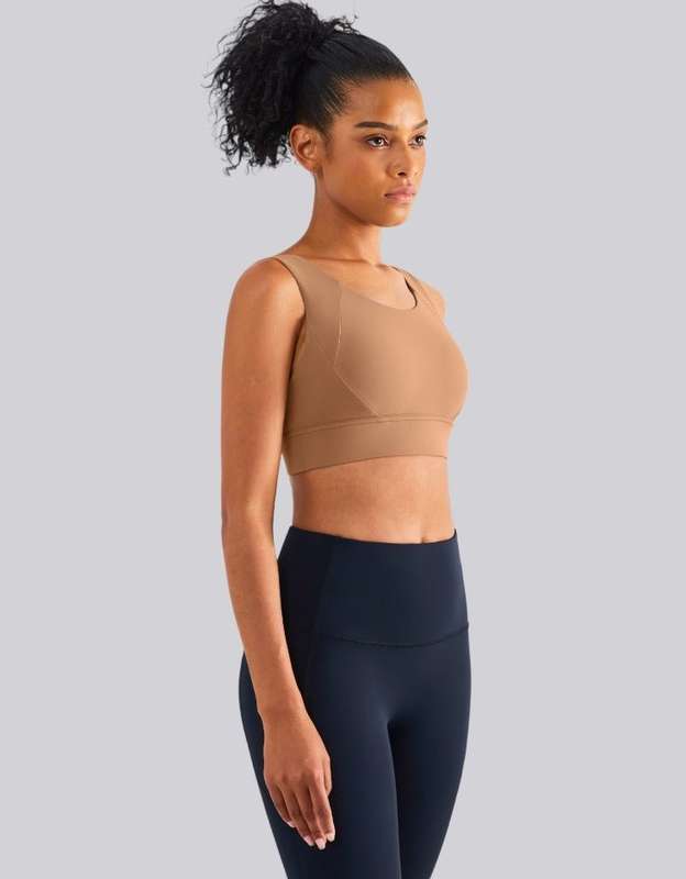 High Impact Sports Bra - Fixed Cups -  Zelensky Brown