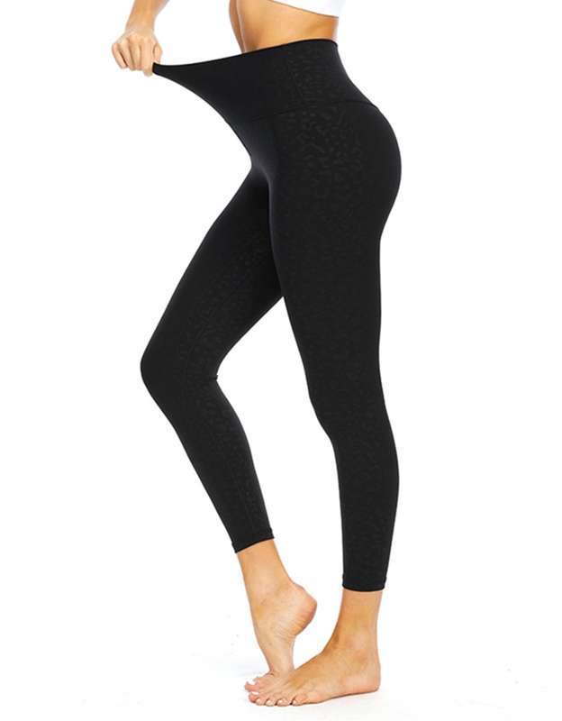 Leopard Print Leggings - Black