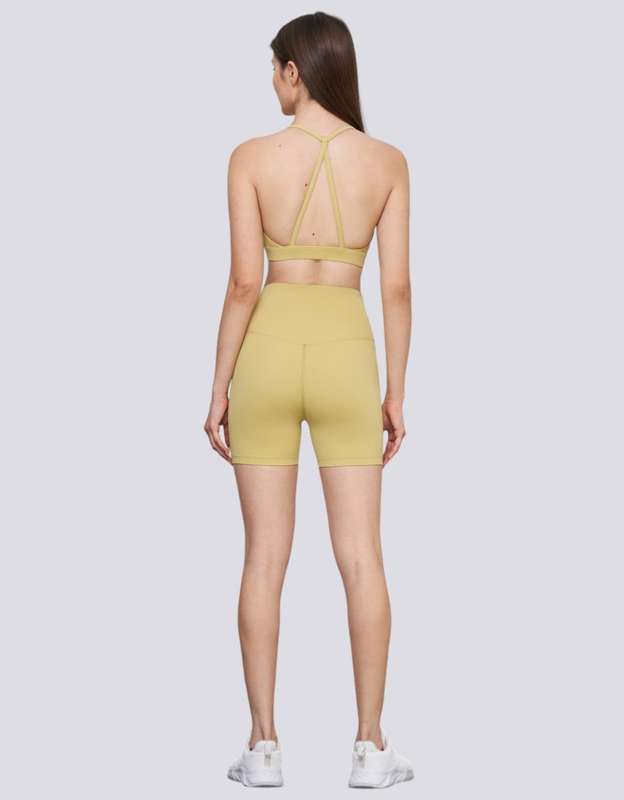 Sports Bra - Halter Neck - Open Back - Pear Sorbet