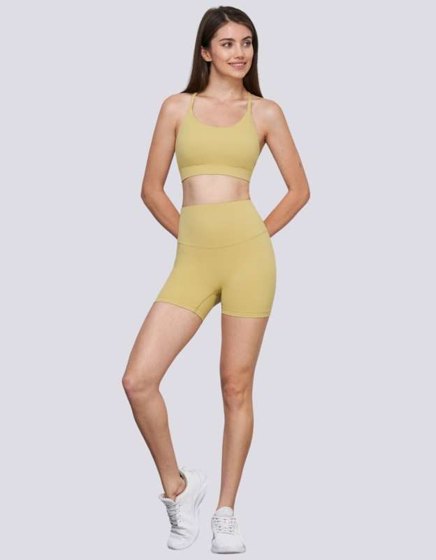 Sports Bra - Halter Neck - Open Back - Pear Sorbet