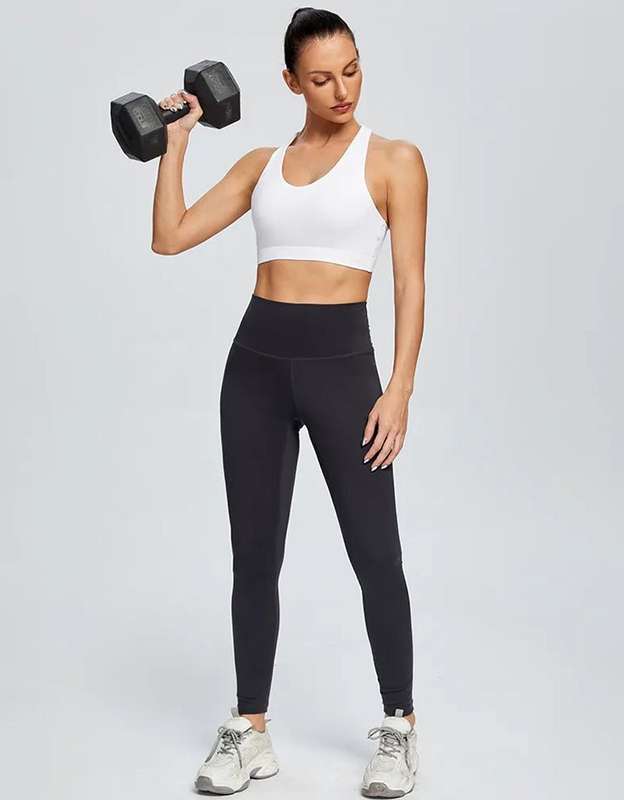 Womens Gym Running Fitness Sports Bra - High Impact - White