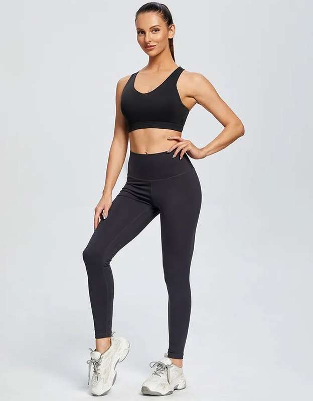 Womens Sports Bra High Support Padded - Black
