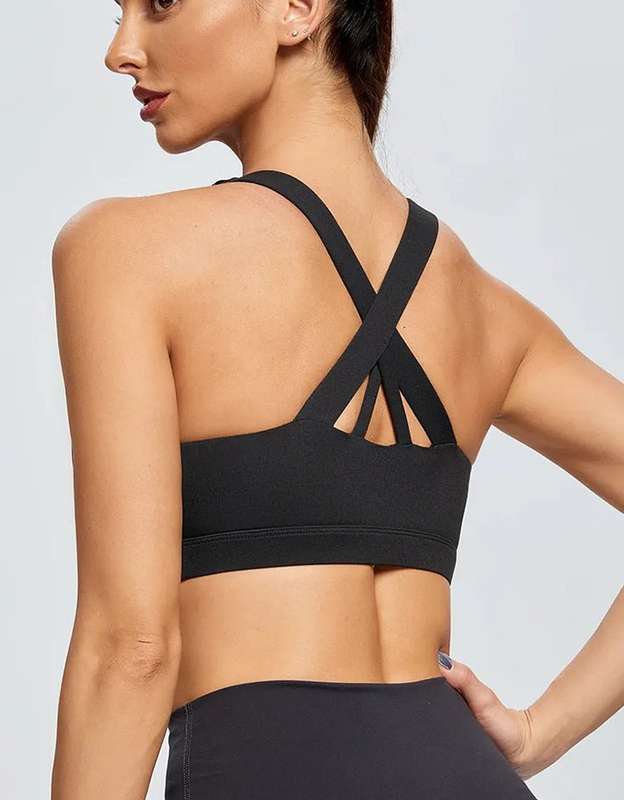 Womens Sports Bra High Support Padded - Black