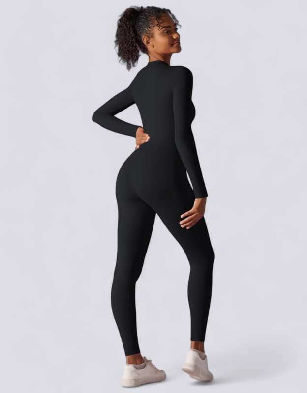 Zipped Jumpsuit Full Length Arms & Legs - Black