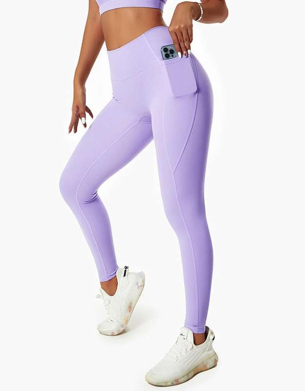 Fitness Leggings with Pockets - Purple