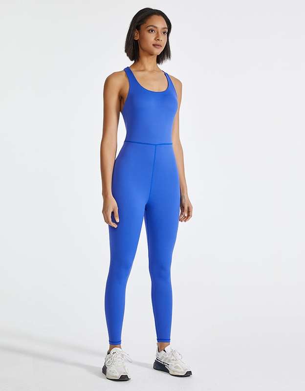 Ladies Active Wear Jumpsuit  Yoga Gym Fitness Dance - Blue