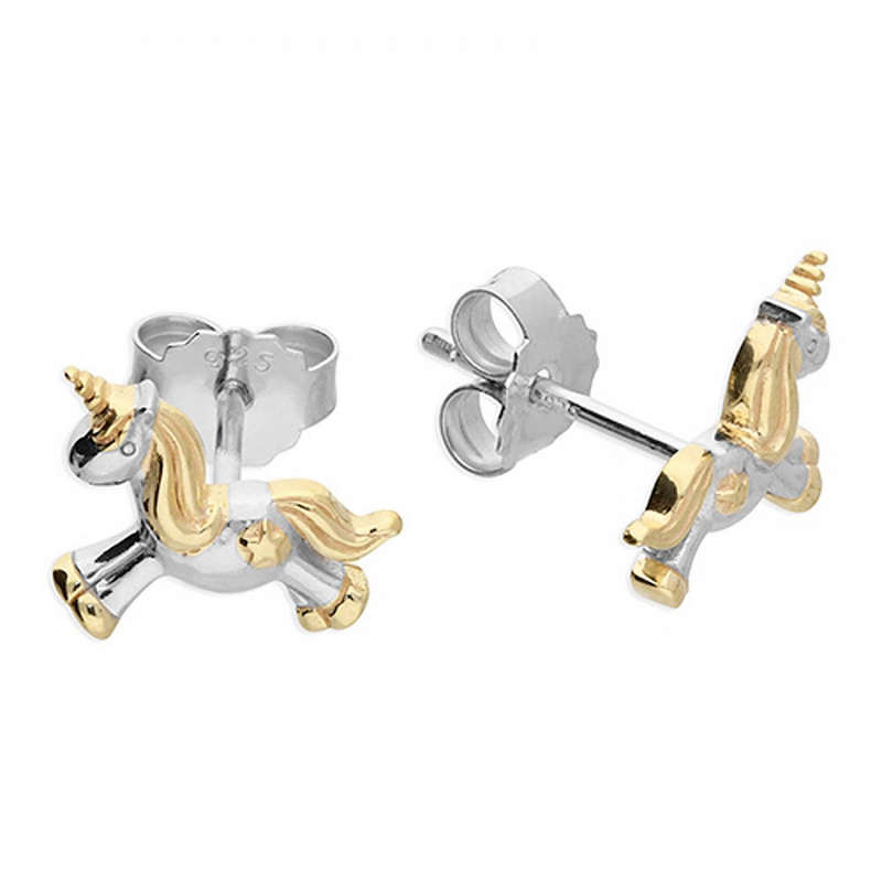S925 and 18ct Gold Vermeil Unicorn Ear Studs