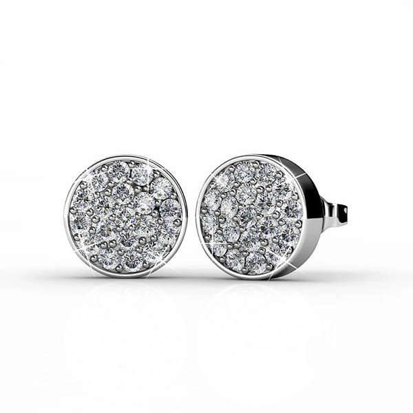 Dhia Pave Stud Earrings embellished with Crystals from Swarovski