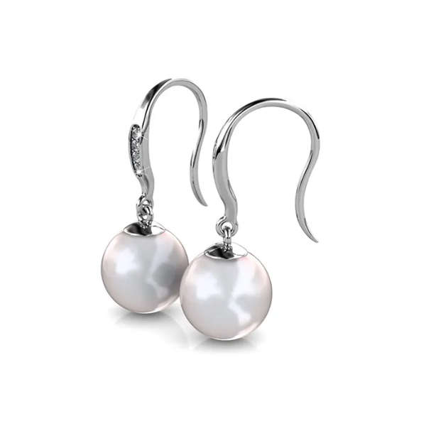 Dhia Cecillia Pearl Drop Earrings with crstalsfrom Swarovski