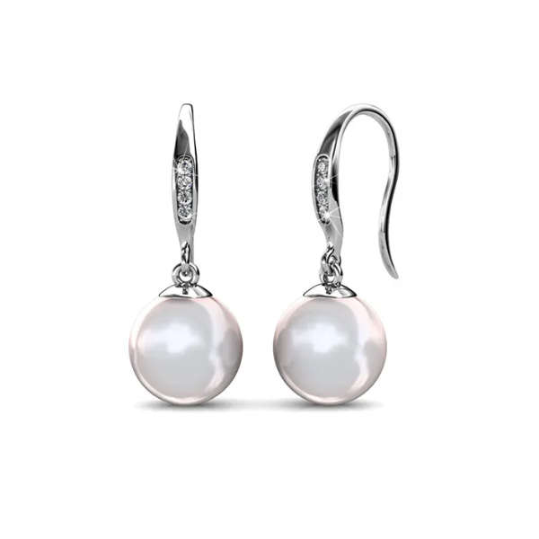 Dhia Cecillia Pearl Drop Earrings with crstalsfrom Swarovski