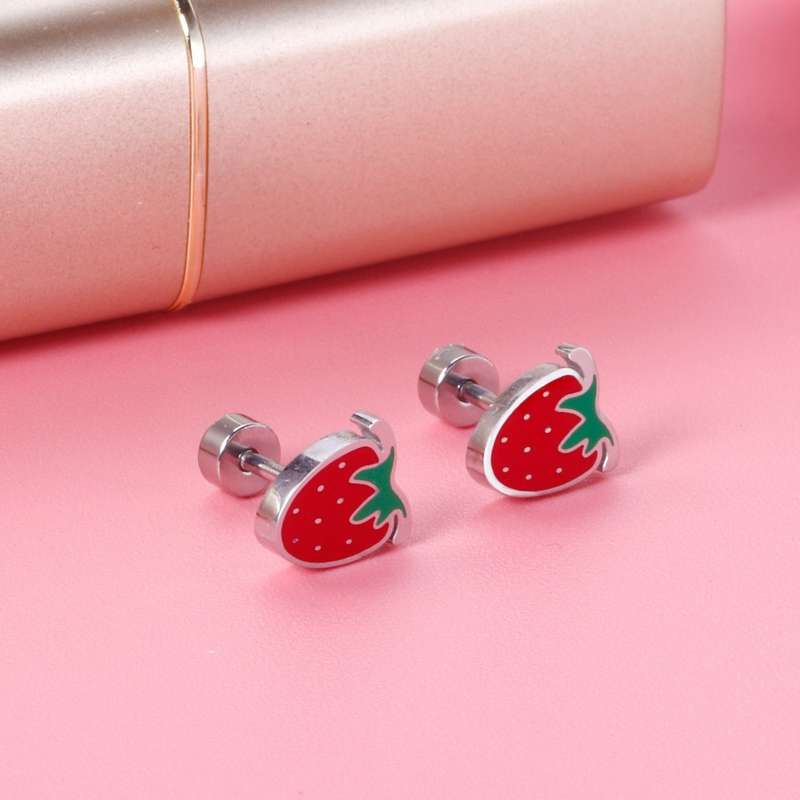 Strawberry Earrings Set