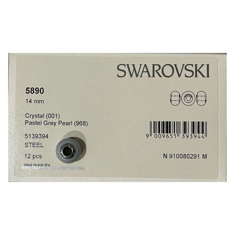 Swarovski 5890 BeCharme Charms- Crystal Pastel Grey