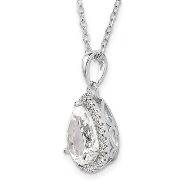 S925 White Teardrop Pendant