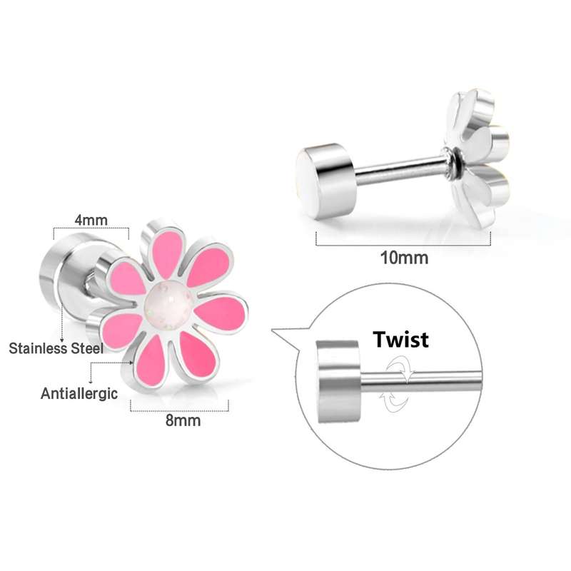 Set of 3 Daisy Stud Earrings
