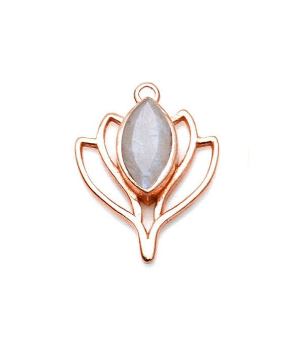 Moonstone Lotus Necklace