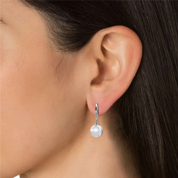 Dhia Cecillia Pearl Drop Earrings with crstalsfrom Swarovski