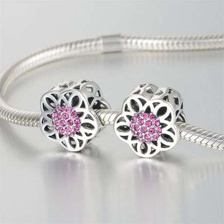 S925 Flower Cluster Charm