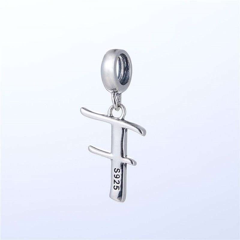 S925 Alphabet Letter F Charm/Pendant