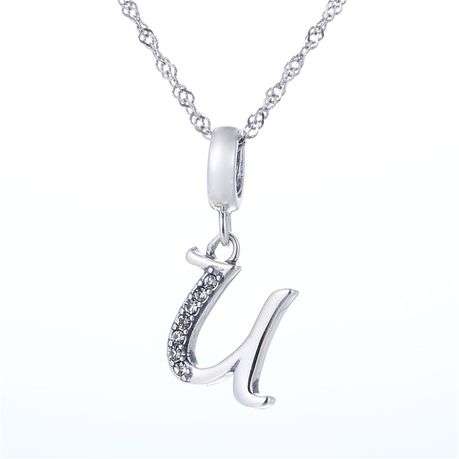 S925 Alphabet Letter U Charm/Pendant