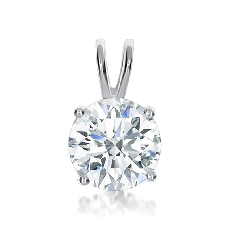 Moissanite 2ct Leaf Ring + 1.6ct Round 4 Prong Solitaire Pendant