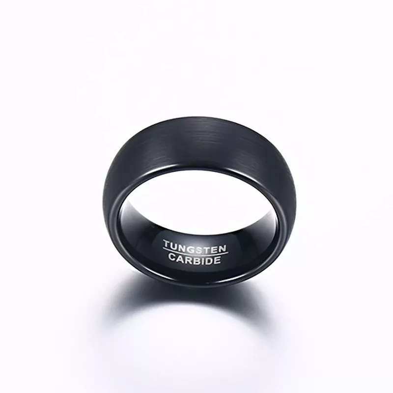 Black Dome Tungsten Carbide Ring