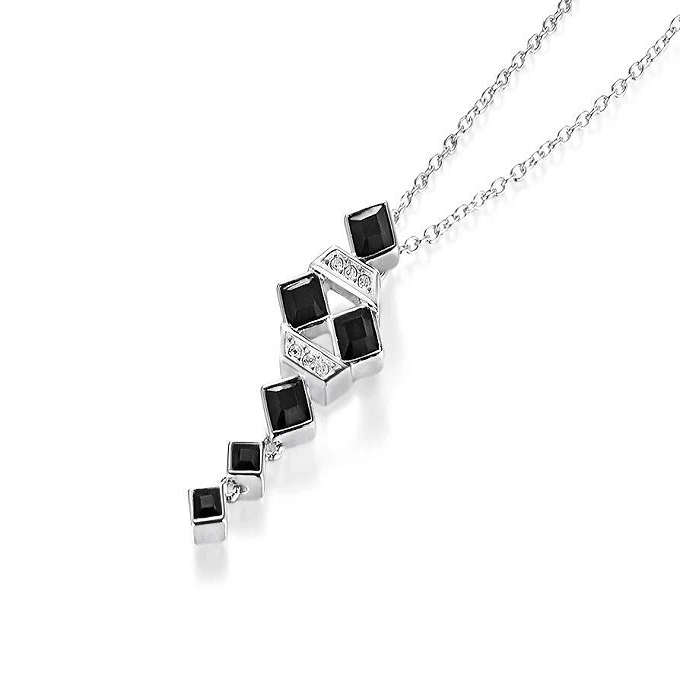 Dhia Black Square Set embellished with crystals from Swarovski