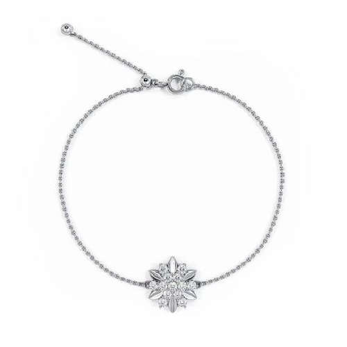 Dhia Flower Bracelet  S925 Sterling Silver with Swarovski Zirconia