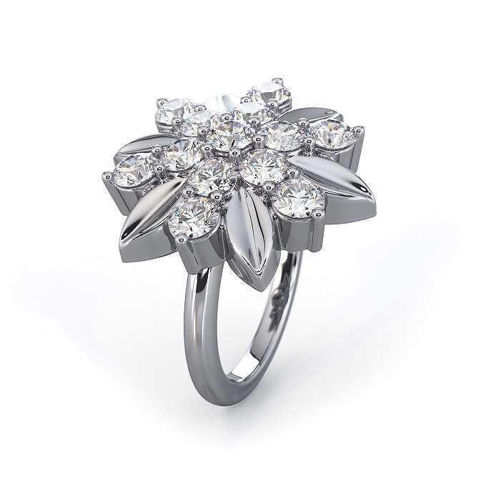 Flower Ring embellished with Swarovski Zirconia