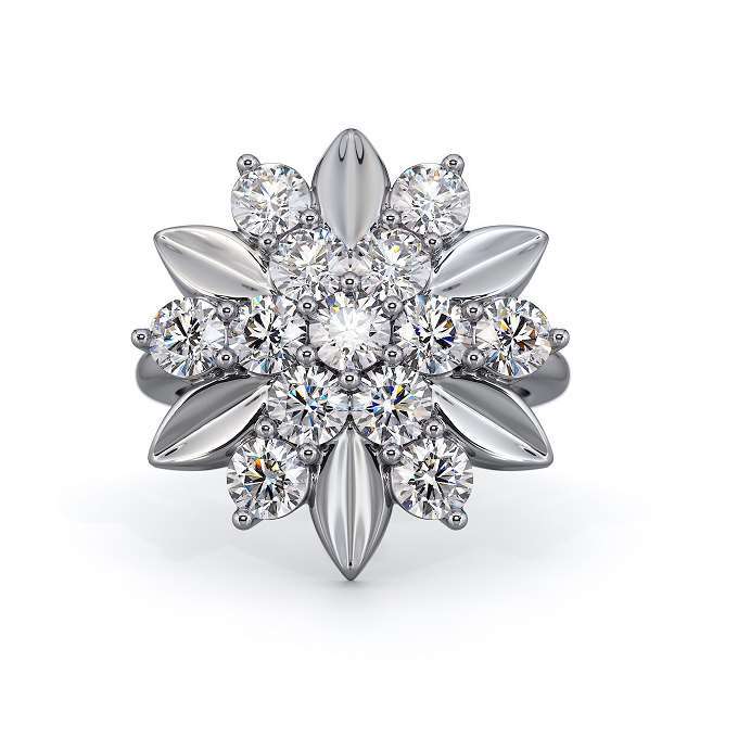 Flower Ring embellished with Swarovski Zirconia