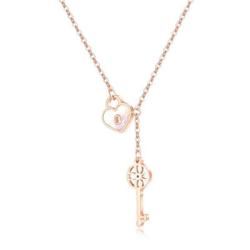 Lock and Key Pattern Necklace