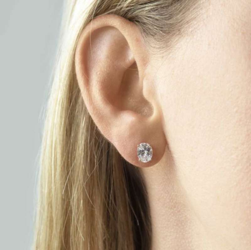 Fancy Oval Stud Earrings