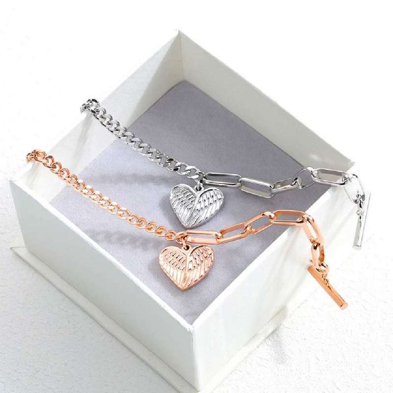 Love Angel Heart Bracelet - Rose Gold