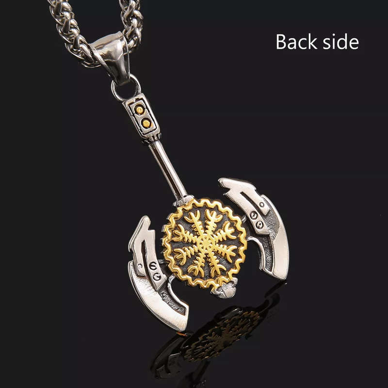 Vegvisir Viking Battle Axe- Gold