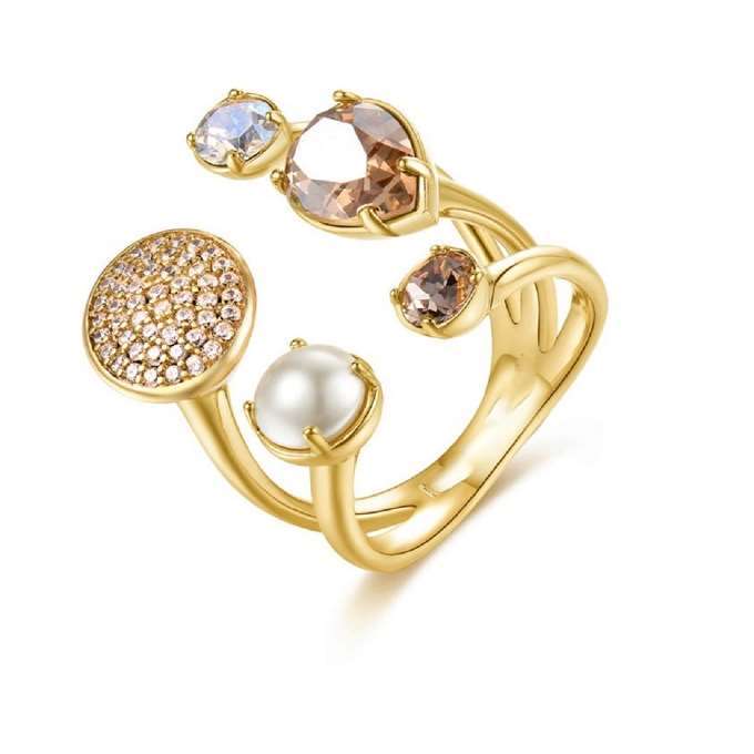 Amour Yellow Gold plated with Crystals from Swarovski Ring