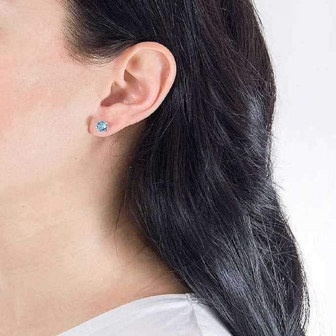Amour Blue Jacket Earrings embellished with Crystals from Swarovski